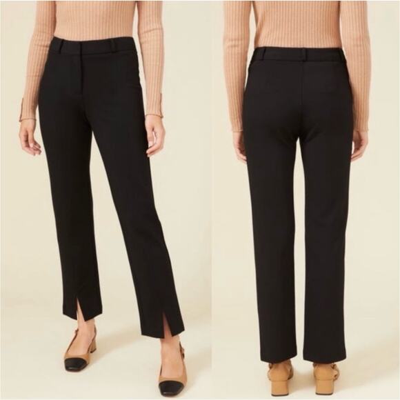 J. McLaughlin Pants - J. McLaughlin Dress Pants Womens 6 Black Deanne Front Slit Straight Leg Solid